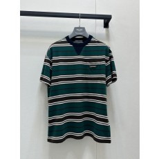 Prada 프라다 라운드 스트라이프 반팔 티셔츠 의류